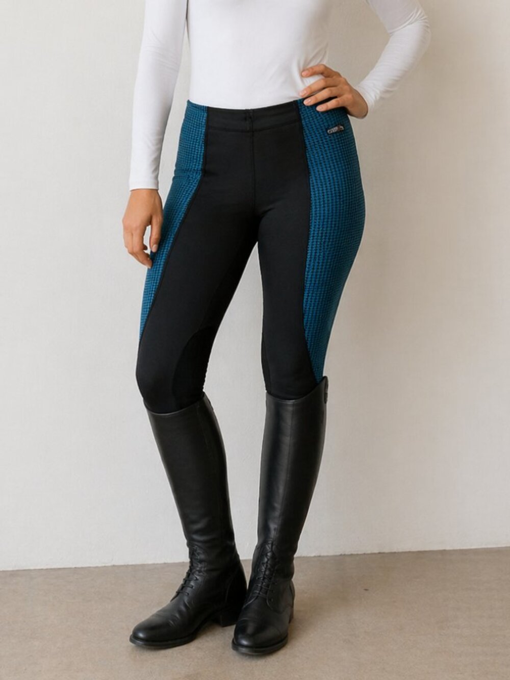 Kerrits Tights Equestrian Pants Performance Knee Patch Kodiak Houndstooth Medium